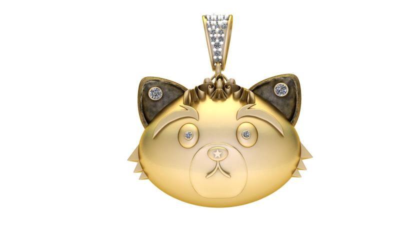 CUTE CAT FACE PENDANT 3D PRINTABLE MODEL