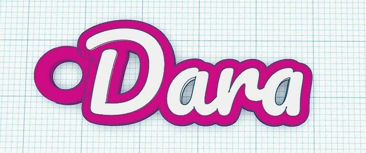 Fancy Keychain Name Tag - Dara