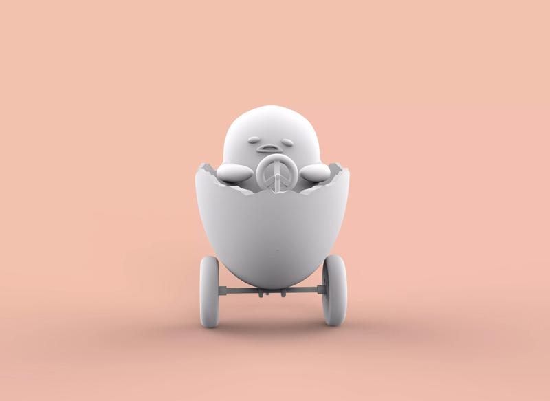 GUDETAMA AND CAR - GUDETAMA MAS CARRITO