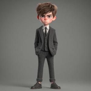 🧚♂️👔Chibi Peter Pan – Playful 3D Printable Figure in Stylish Office Suit (One-Piece STL)