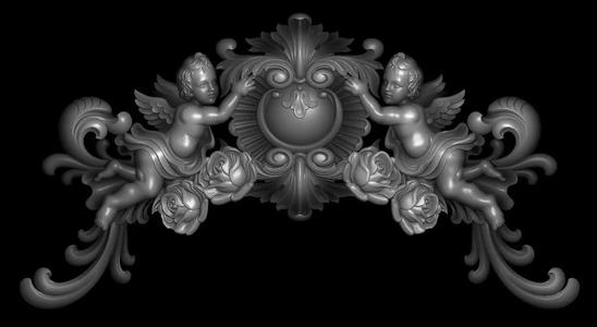 3d model of flowers and leaves