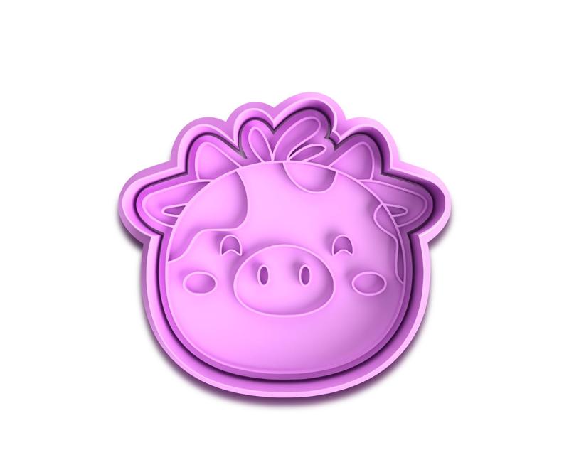 Cow Cookie Cutter and Fondant Stamp