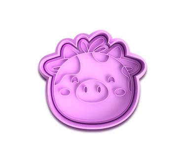 Cow Cookie Cutter and Fondant Stamp