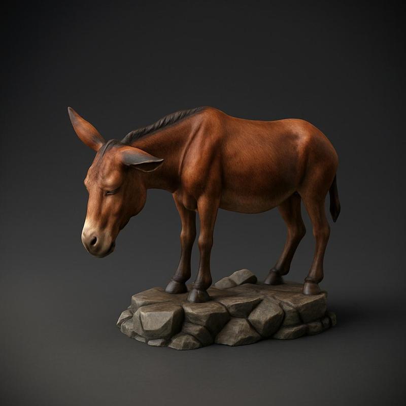 Sad Donkey – Miniature Animal Sculpture