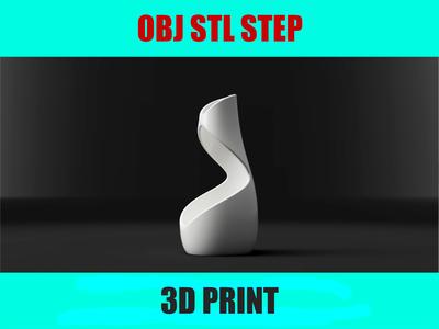Body Flow Vase 3D Model | Curved Modern Vase | STL File for 3D Printing