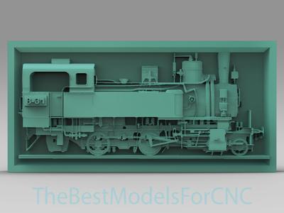 3D Model STL File for CNC Router Laser & 3D Printer Train Side Way in Deep Frame