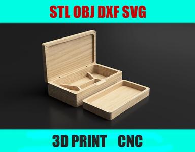 Jewelry Box with Lid | STL File for 3D Printing | Stylish Jewelry Organizer | Wooden Box Design for CNC