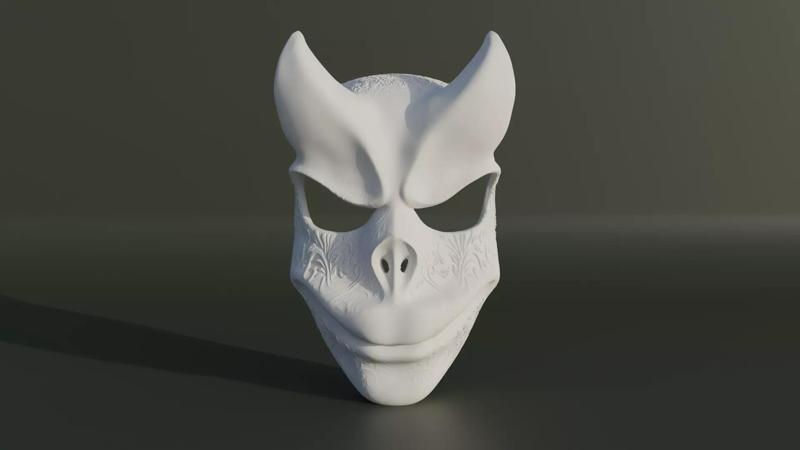 Embroidered Devil Face Cosplay Mask