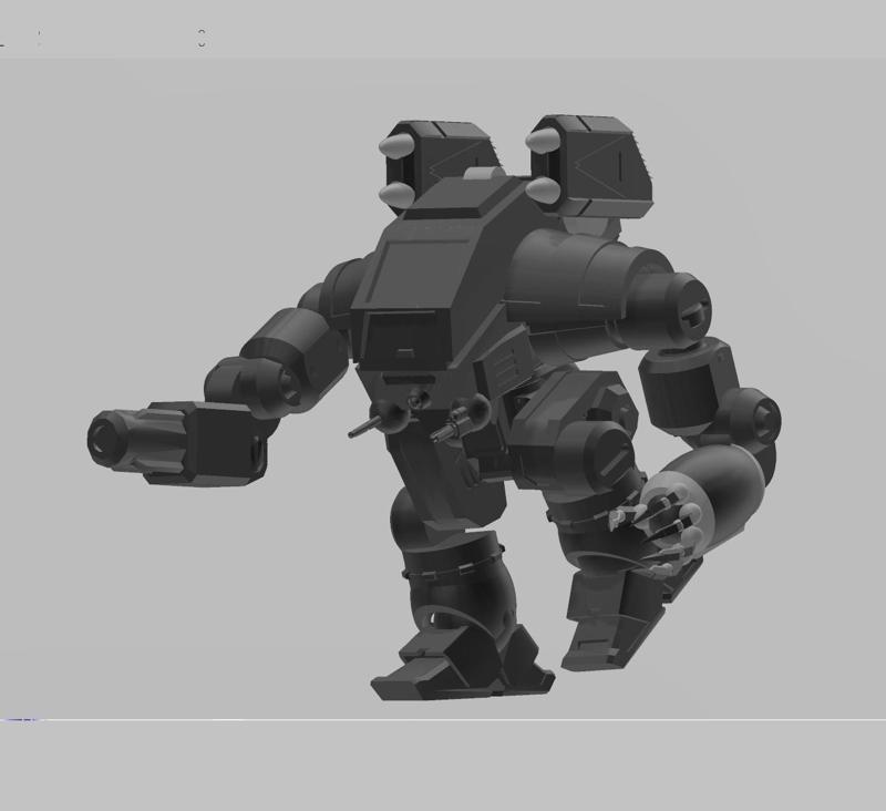 American Mecha Hammer Battlearmor Tabletop poses