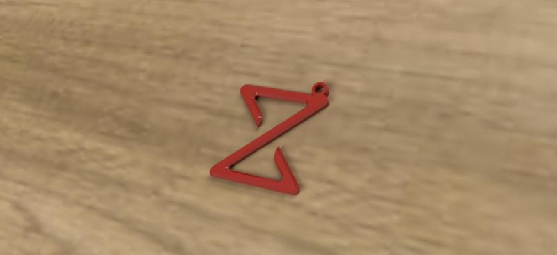 Z keychain 3D print model