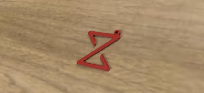 Z keychain 3D print model