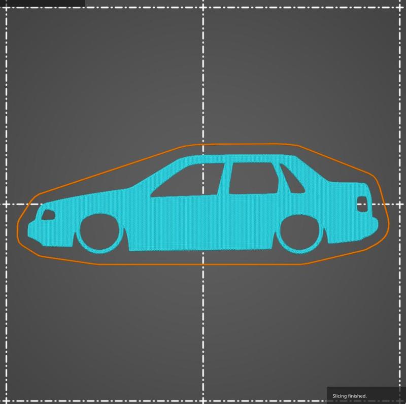 Volvo 460 Turbo GLT sedan saloon key silhouette