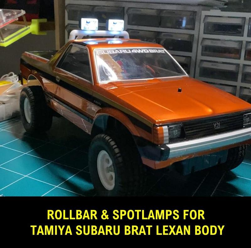 Tamiya Subaru Brat option parts for Lexan body : Rollbar & Spotlamps