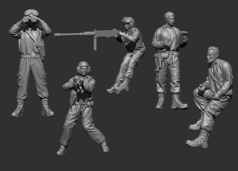 USA tank crew ww2 45 3D Model Collection