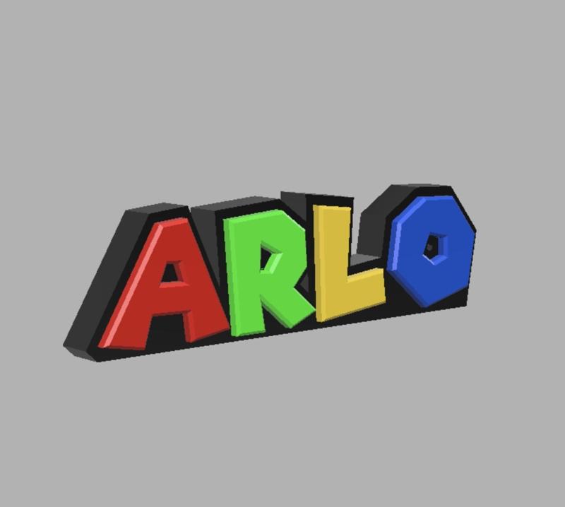 ARLO - 3D Super Mario Themed Custom Name Plate / Sign