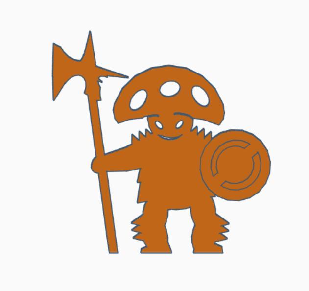 Mushroom Man Halberd Warrior Meeple