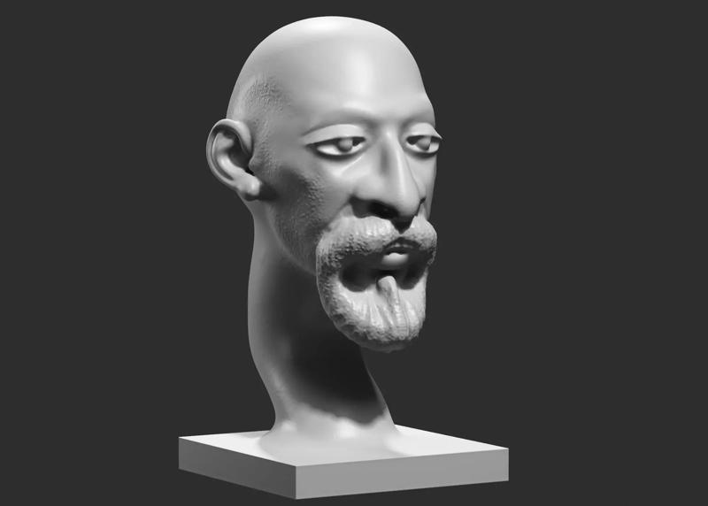 human head modern sculpture 3d print model 86