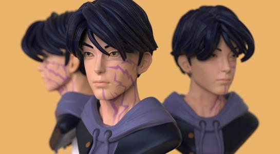Jinu from K-Pop Demon Hunters Fan art Bust