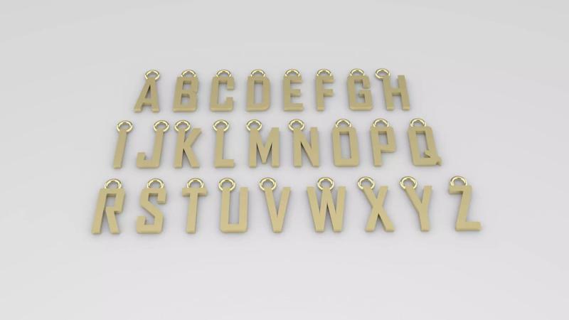 collection 26 letter pendant from A to Z