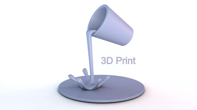 Floating cup - Pouring water  sculpture 3d printable model