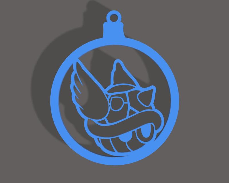 Christmas Ornament Blue Shell || Christmas Sphere Blue Shell