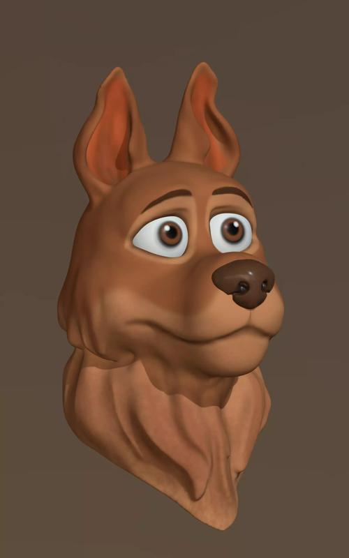 cartoon dog bust