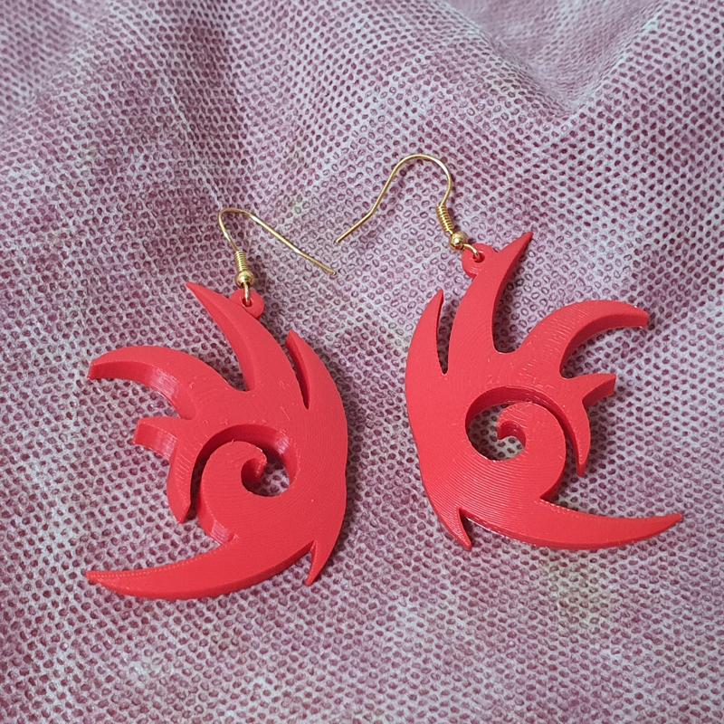 Shadow the Hedhgehog symbol earrings