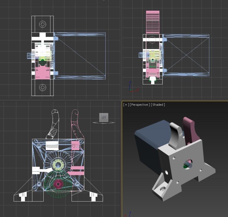 Compact extruder for kossel mini