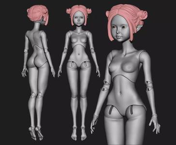 Amelia - 3D model woman bjd doll  Female figurines