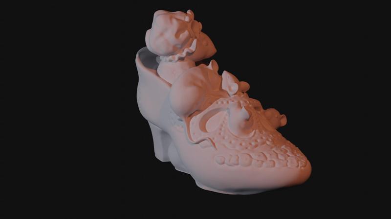 Beatrix Potter family of mice in a shoe