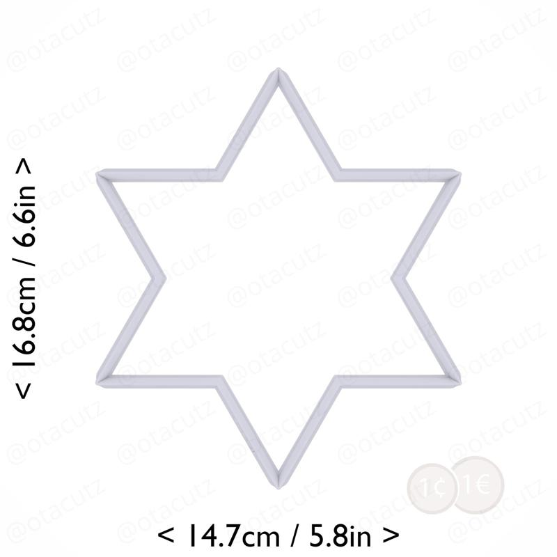 Hexagram Cookie Cutter 6.25in / 15.9cm