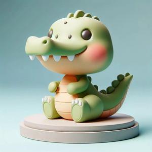 High-Quality 3D Printable Cute Croco Cartoon
