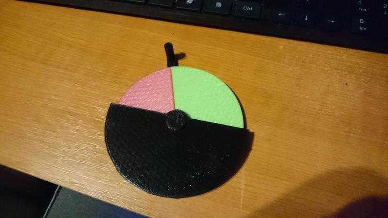 Restroom occupied spinning sign