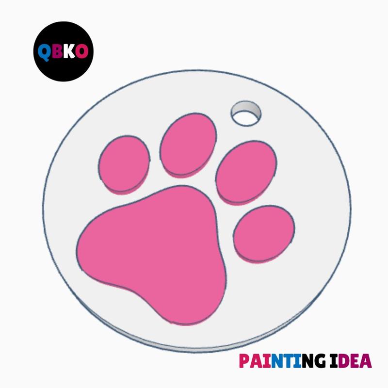 Dog footprint Keychain.