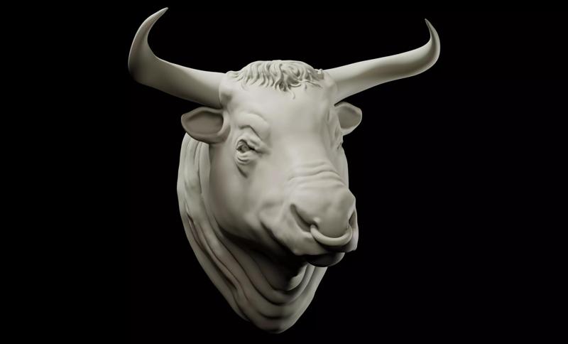 Bull head intended for 3D printing
