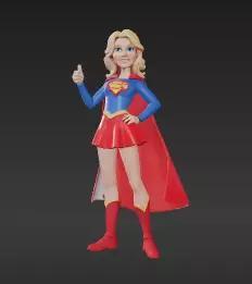 26 - Hopeful Hero Girl in Hitchhiking Pose - 3D Printab