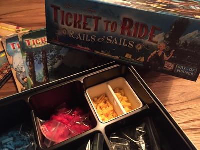 Ticket to Ride Rails and Sails box for play pieces