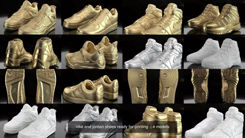nike and jordan shoes ready for printing  3D Model Collection
