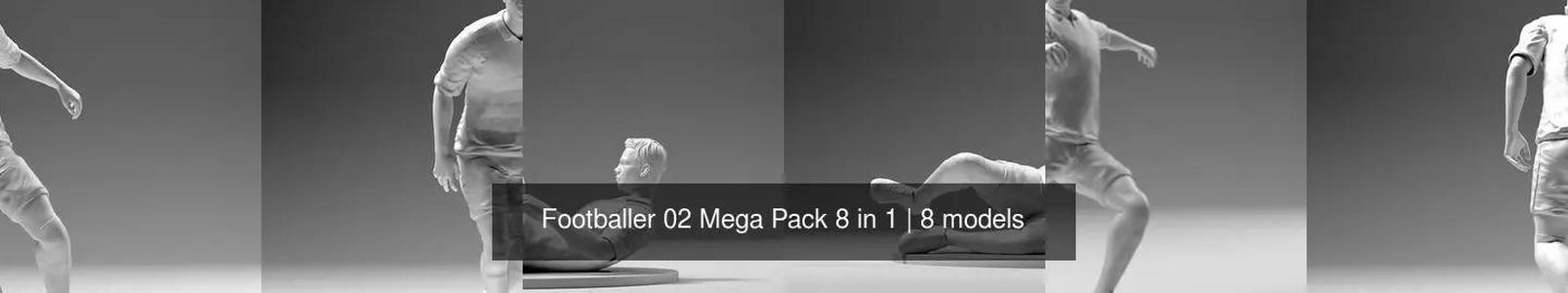 Footballer 02 Mega Pack 8 in 1 3D Model Collection