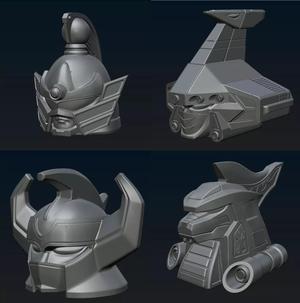Megazord set of 4 3d helmets