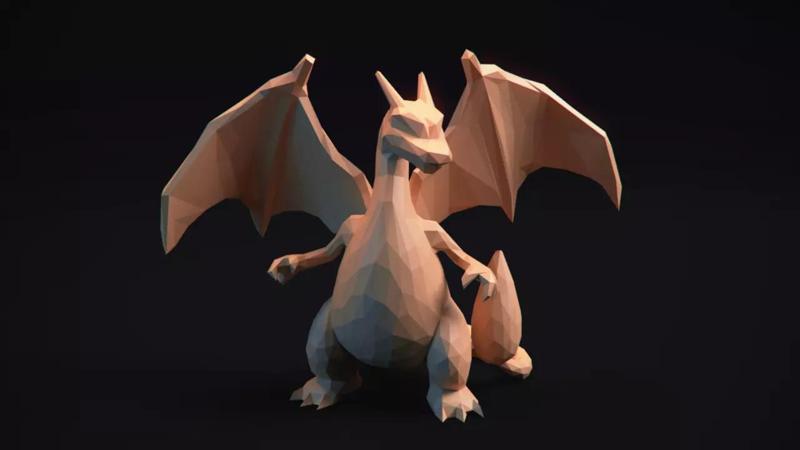 Charizard - Stylized Pokemon LowPoly Art -