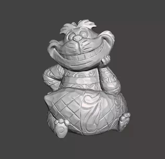 CHESHIRE CAT WOODEN SCULPTURE MODEL ANIMAL ORNAMENT