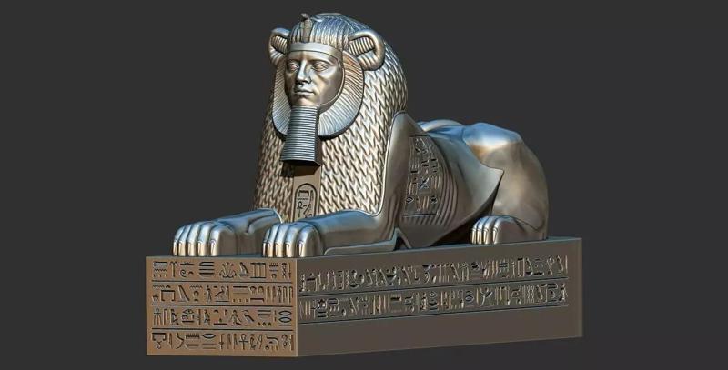 Sphinx of Amenemhat III statue 3d printable model