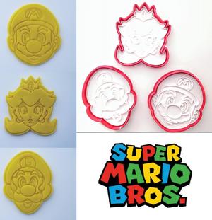 Mario Bros Cookie cutter Set - Cookie cutter and stamper
