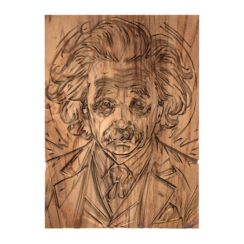 Albert Einstein low poly home decor wall art