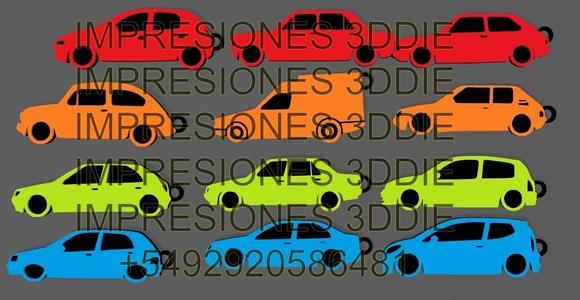 PACK 12 KEY RINGS CAR NUMBER 4