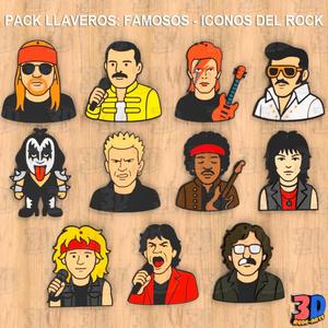 KEY RING PACK "FAMOUS ARTISTS - ROCK ICONS".