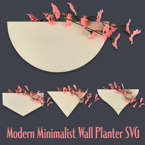 Modern Wall Mounted Planters SVG Laser Cut Files Templates