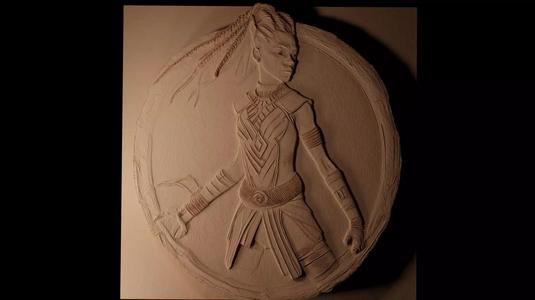 Shuri Black Panther CNC 3d Print High Relief Sand Casting