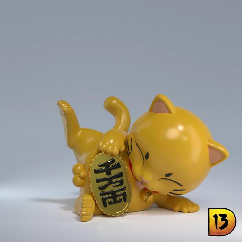 MiniPrint R011 - Maneki Neko Lay Down
